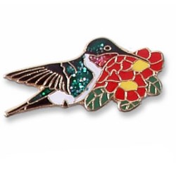 Hummingbird, Broad-tailed at Columbine pin