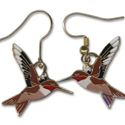 Hummingbird, Rufous earrings